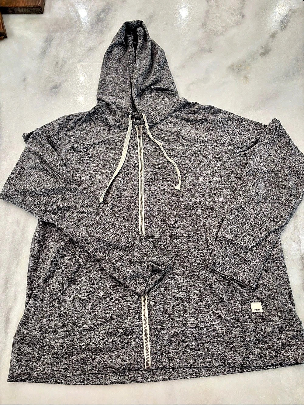 Vuori Halo Performance Hoodie Gray Full-Zip Hooded Top